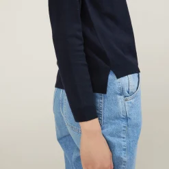 Maison Montagut Pull Col Rond Avec Fentes En Laine Merinos - Betina><noscript><img width=