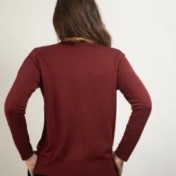 Maison Montagut Pull Col Rond Avec Fentes En Laine Merinos - Betina><noscript><img width=