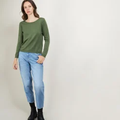 Maison Montagut Pull Col Rond Avec Fentes En Laine Merinos - Betina><noscript><img width=