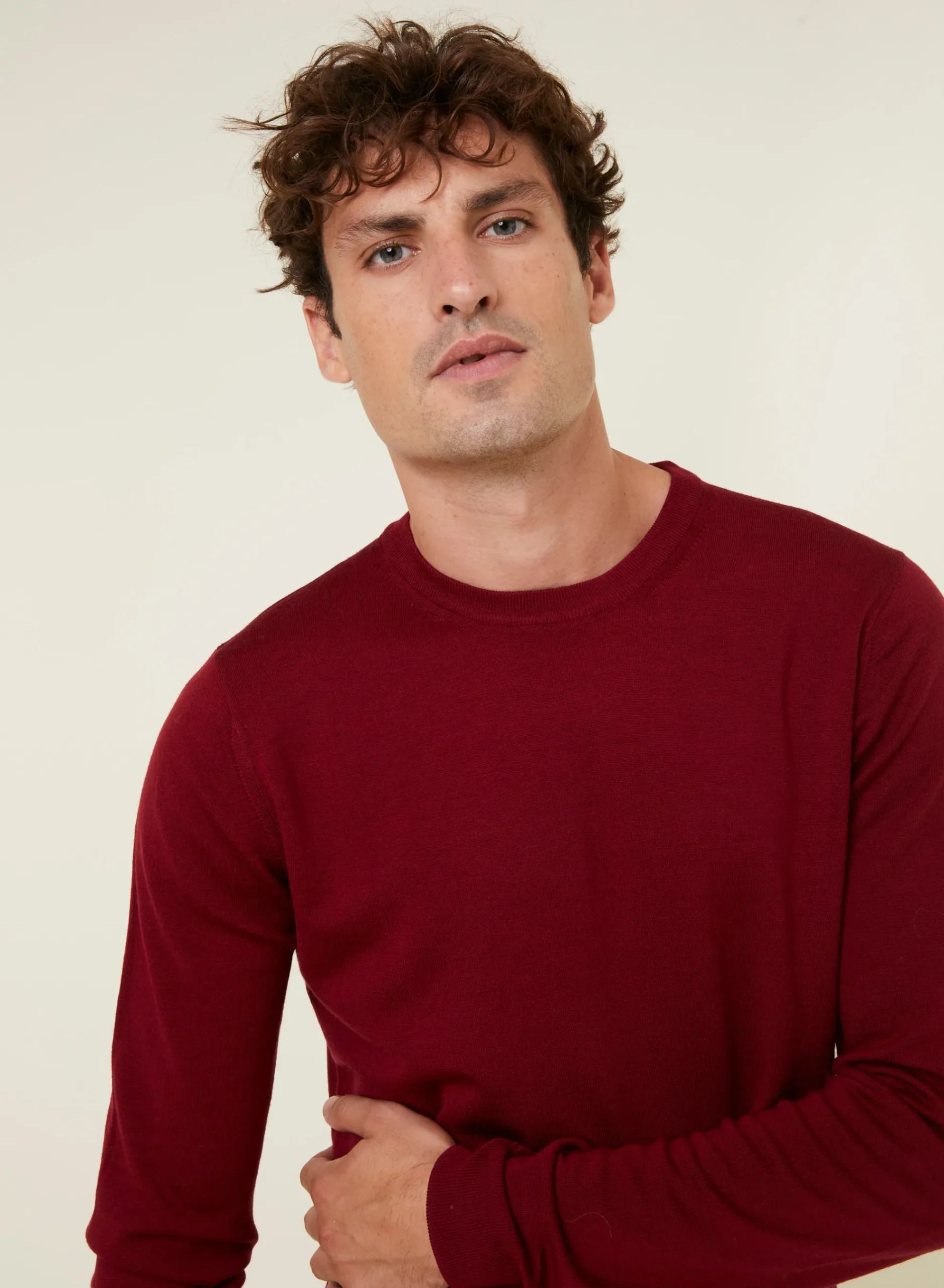 Maison Montagut Pull Col Rond Avec Logo En Laine Merinos - Eddie>Homme Pulls