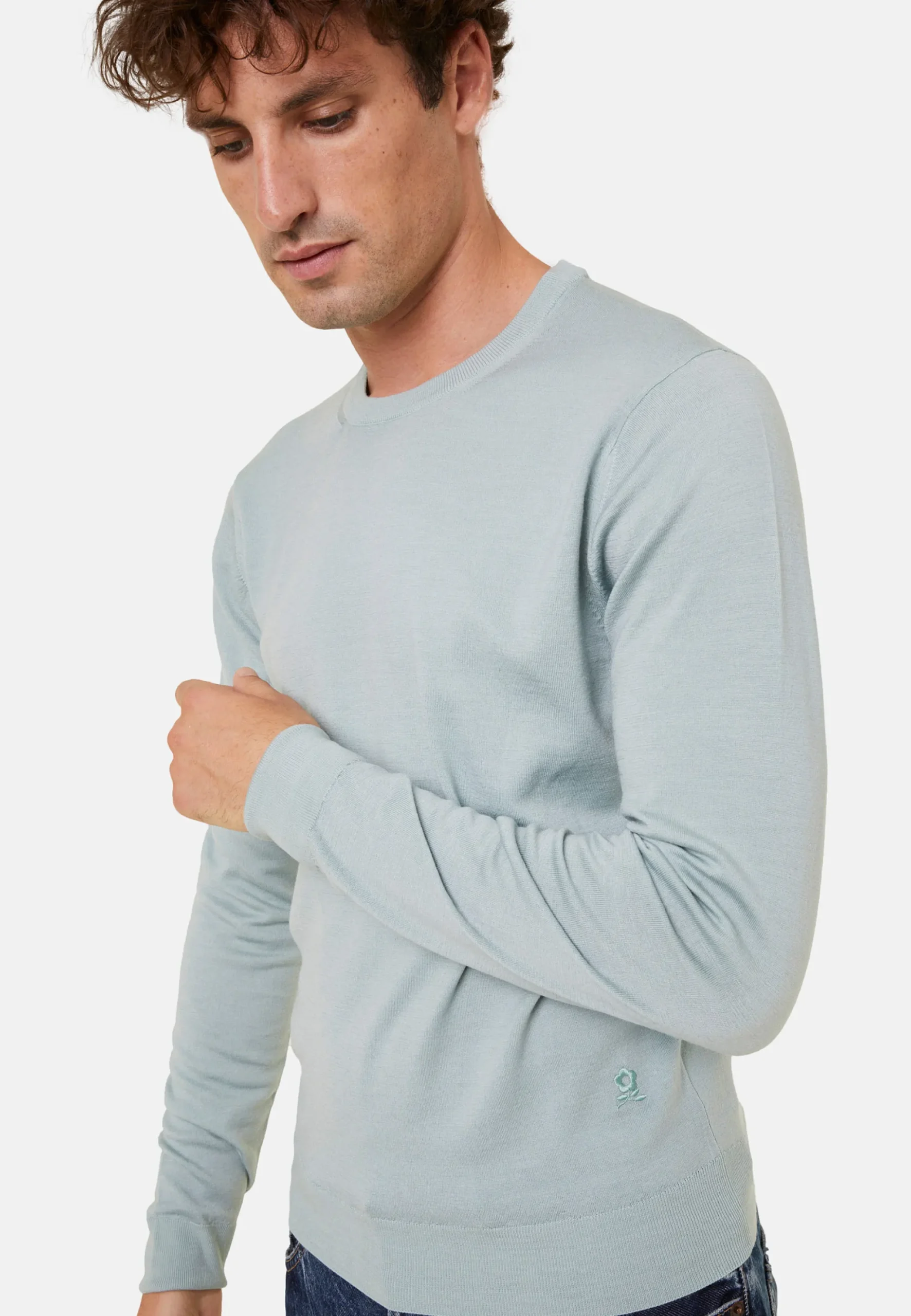 Maison Montagut Pull Col Rond Avec Logo En Laine Merinos - Eddie>Homme Pulls