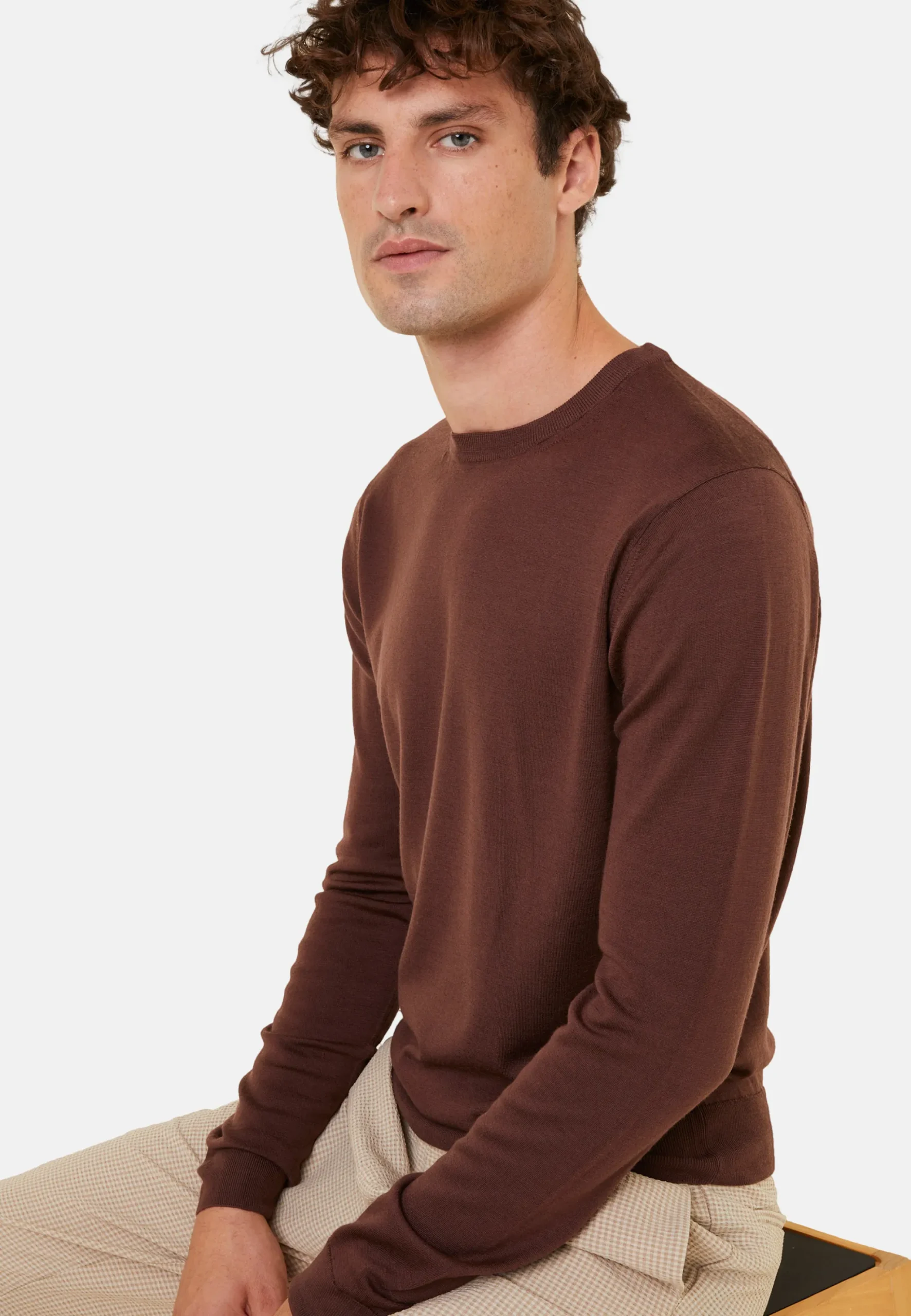 Maison Montagut Pull Col Rond Avec Logo En Laine Merinos - Eddie>Homme Pulls
