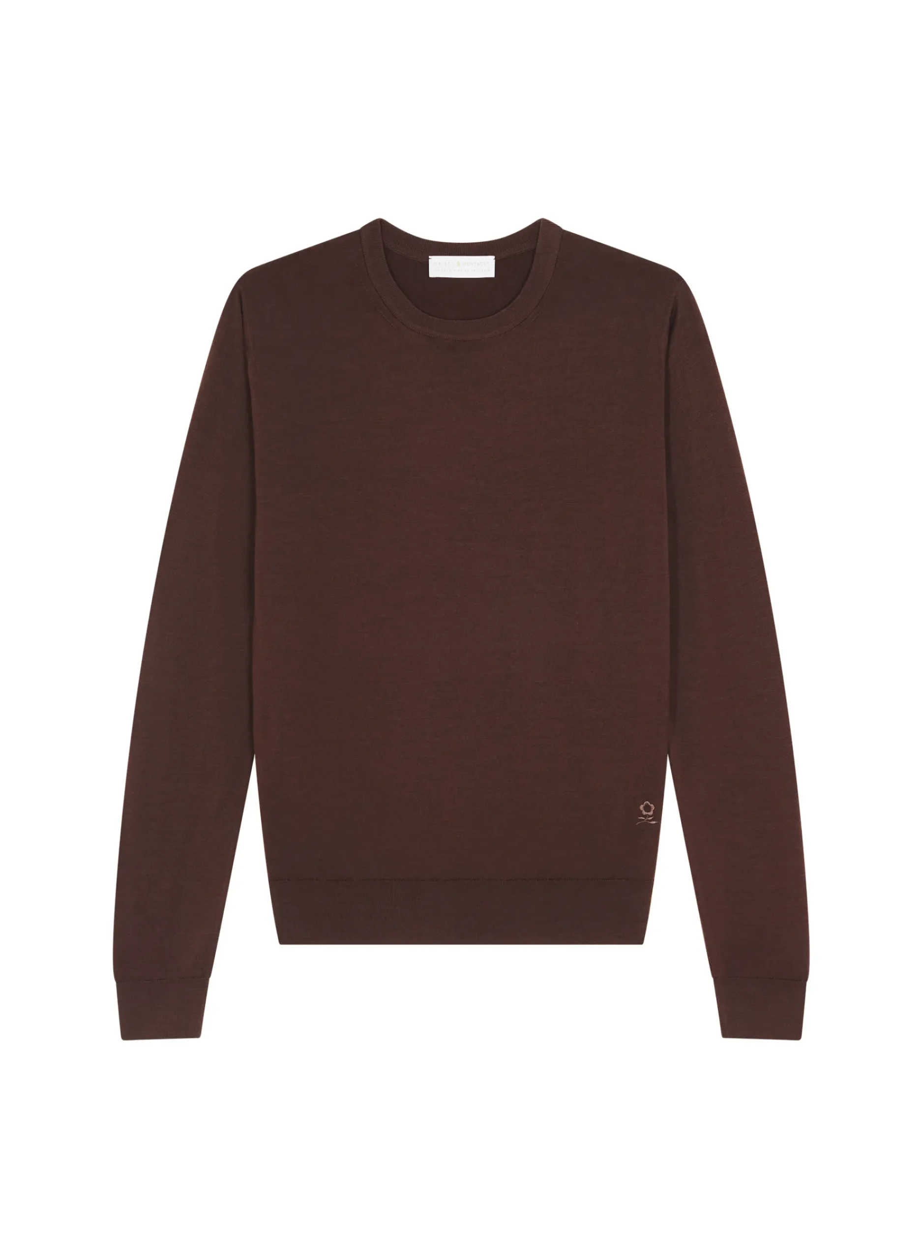 Maison Montagut Pull Col Rond Avec Logo En Laine Merinos - Eddie>Homme Pulls