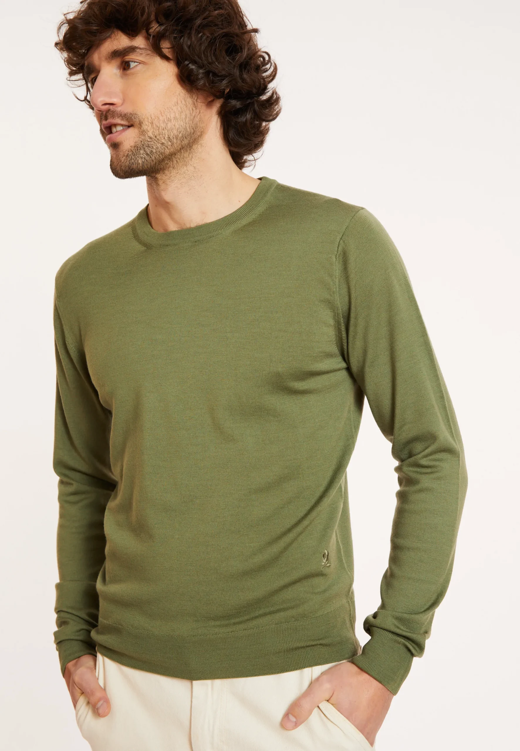 Maison Montagut Pull Col Rond Avec Logo En Laine Merinos - Eddie>Homme Pulls