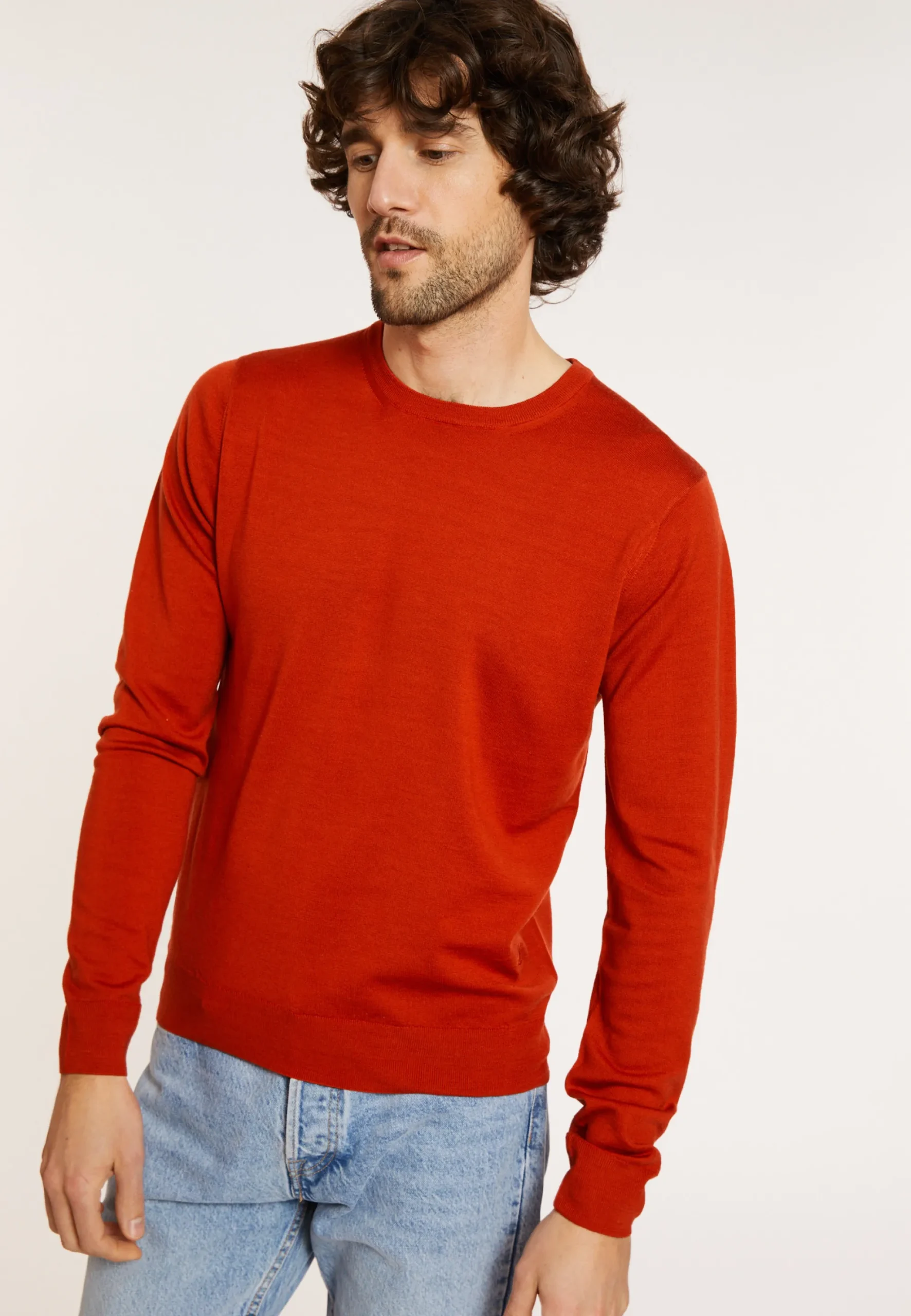 Maison Montagut Pull Col Rond Avec Logo En Laine Merinos - Eddie>Homme Pulls