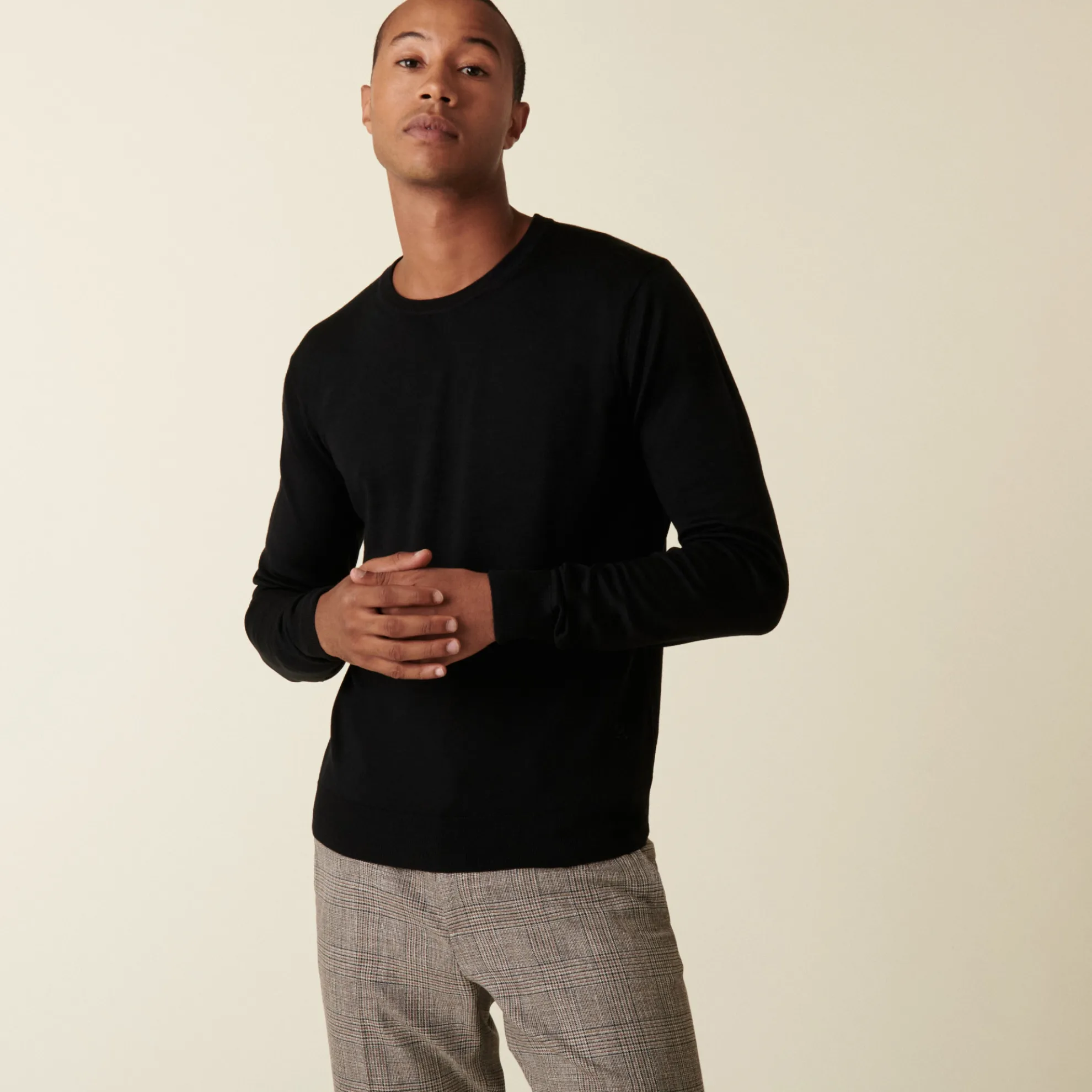 Maison Montagut Pull Col Rond Avec Logo En Laine Merinos - Eddie>Homme Pulls