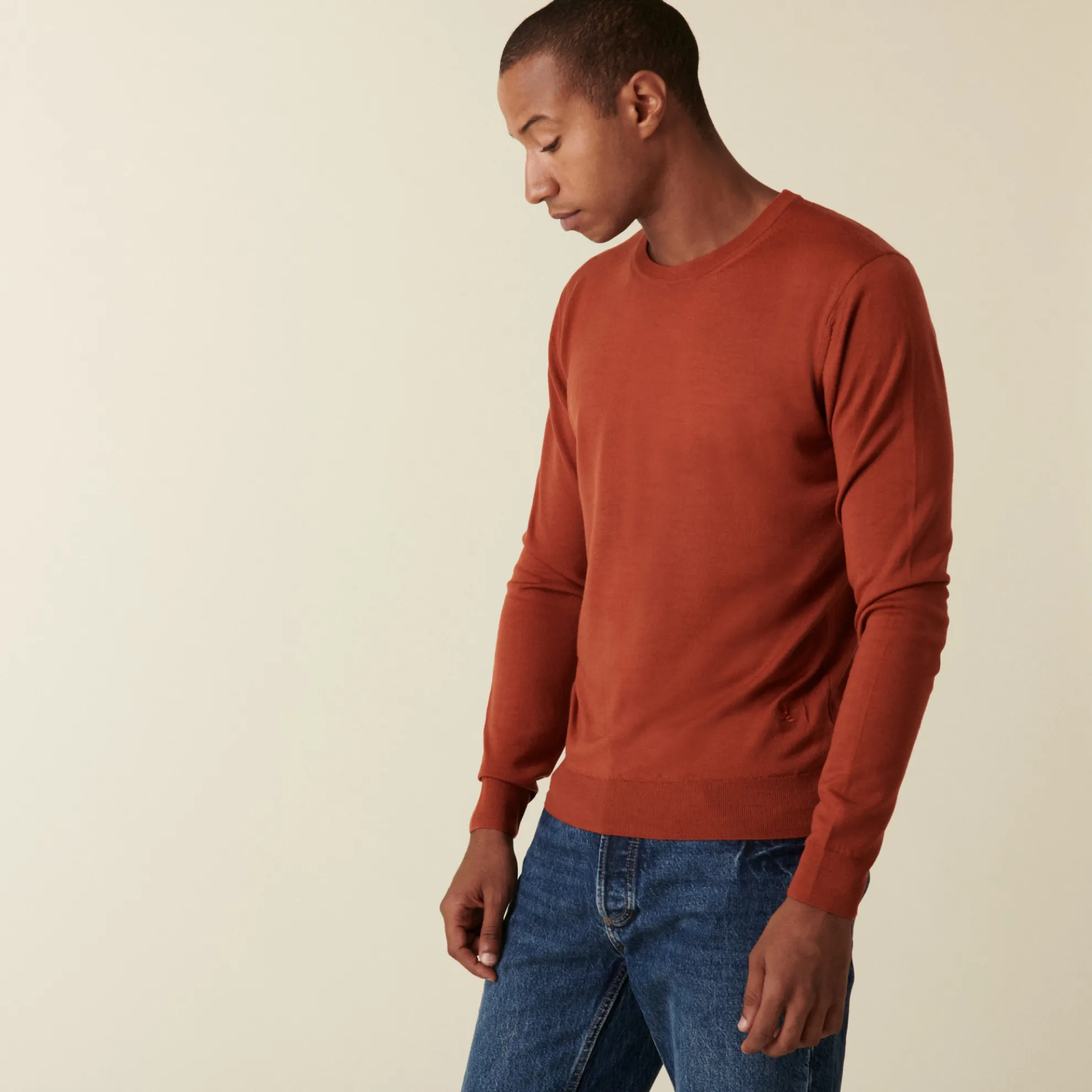 Maison Montagut Pull Col Rond Avec Logo En Laine Merinos - Eddie>Homme Pulls