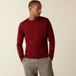 Maison Montagut Pull Col Rond Avec Logo En Laine Merinos - Eddie><noscript><img width=