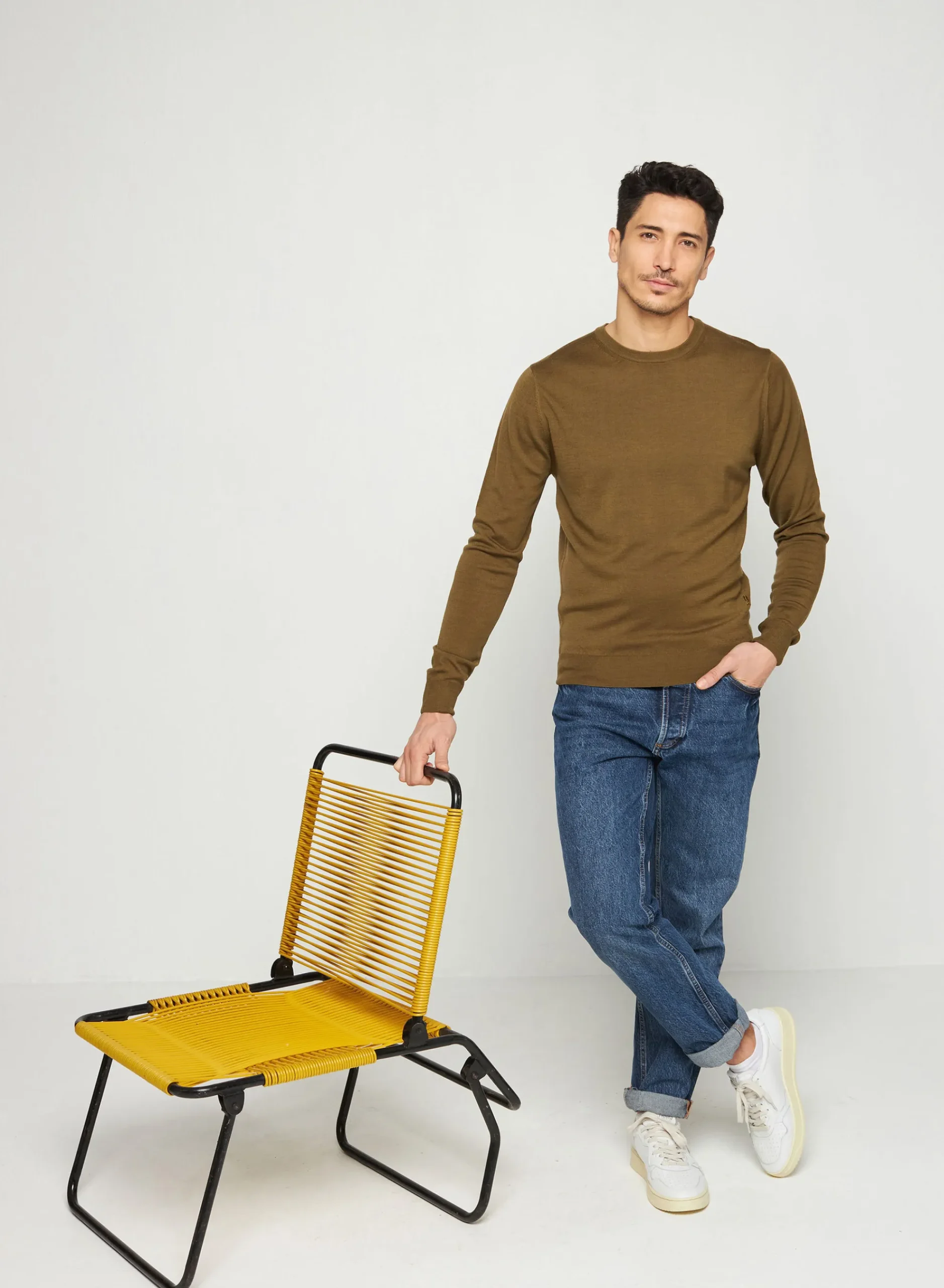 Maison Montagut Pull Col Rond Avec Logo En Laine Merinos - Eddie>Homme Pulls