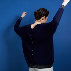 Maison Montagut Pull Col Rond En Cachemire Lin - Ambre><noscript><img width=