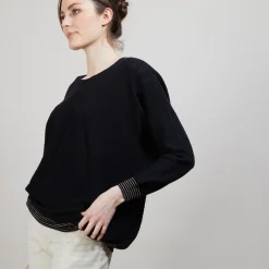 Maison Montagut Pull Col Rond En Cachemire Lin - Ambre><noscript><img width=