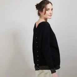 Maison Montagut Pull Col Rond En Cachemire Lin - Ambre><noscript><img width=