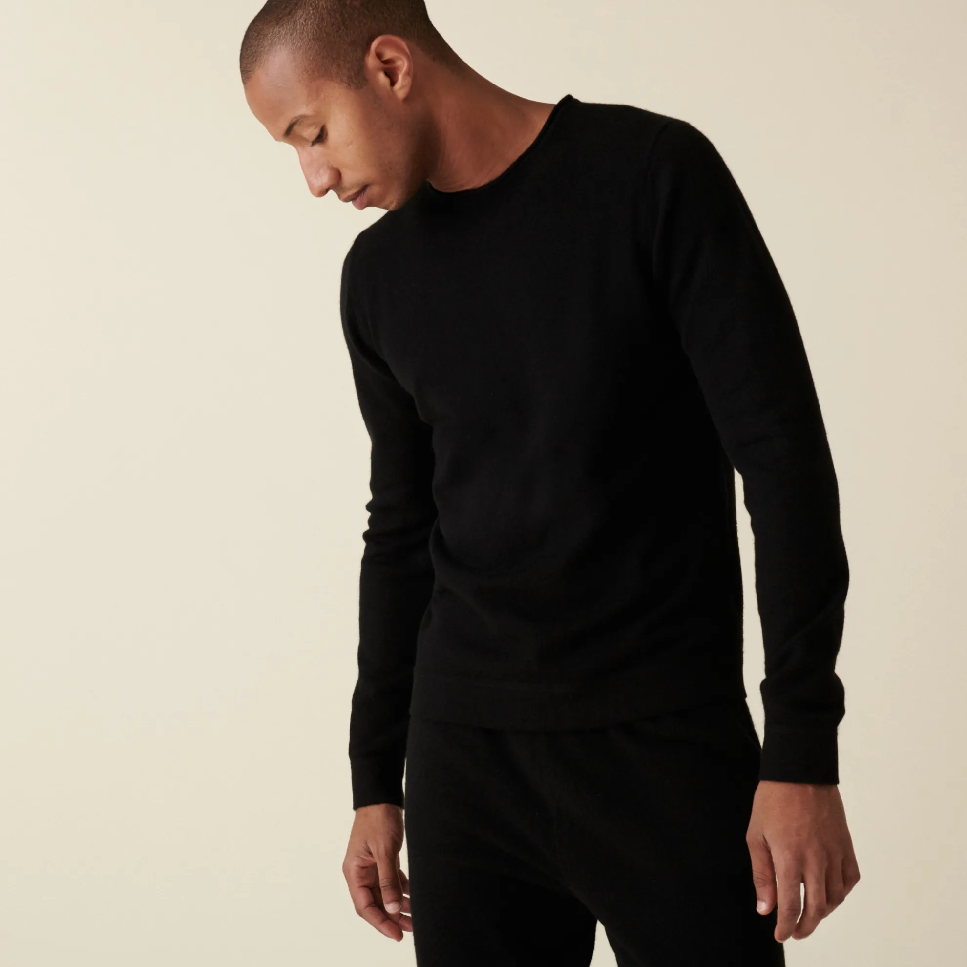 Maison Montagut Pull Col Rond En Cachemire Finitions Roulotees - Ernest>Homme Pulls