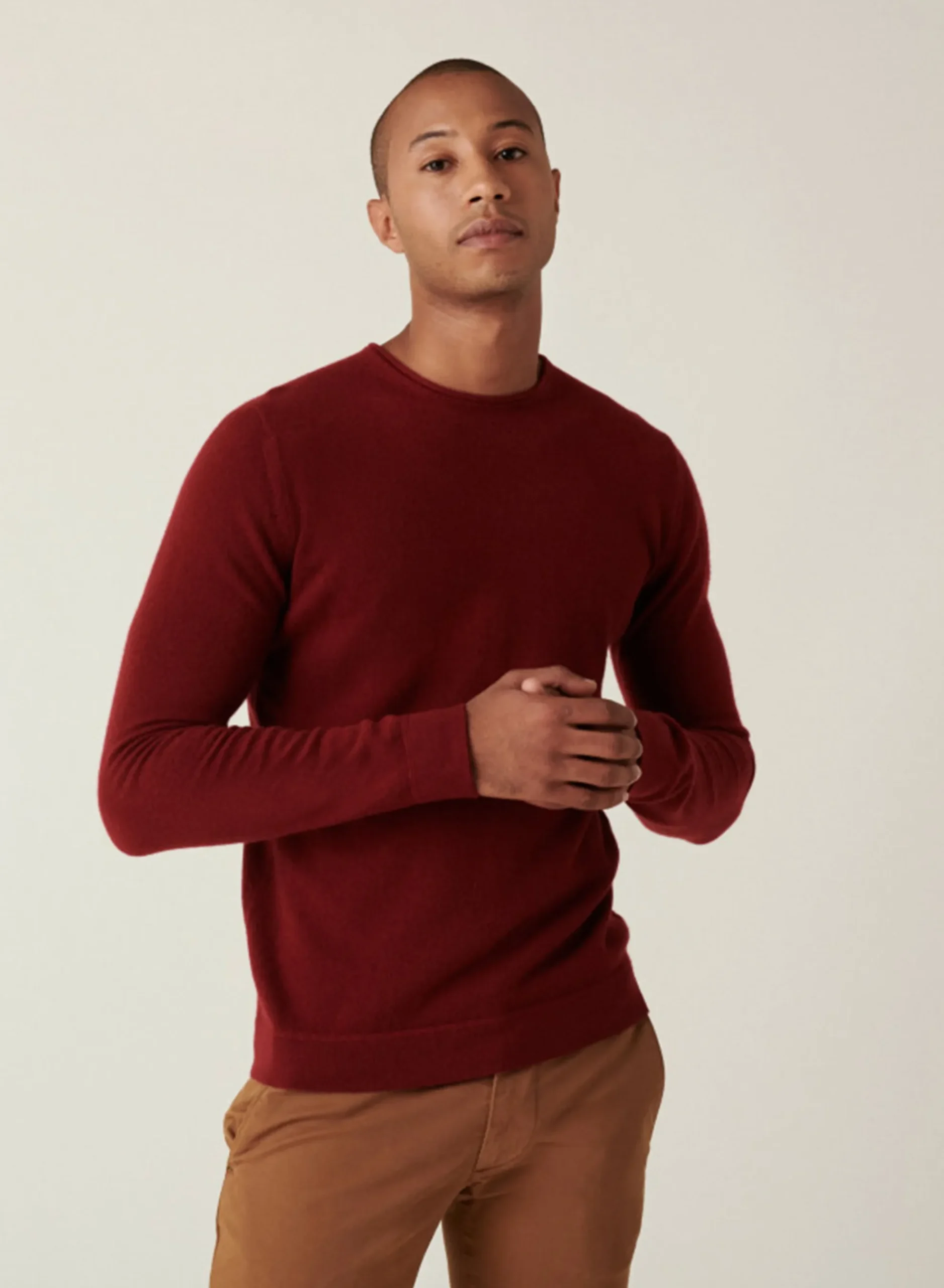 Maison Montagut Pull Col Rond En Cachemire Finitions Roulotees - Ernest>Homme Pulls