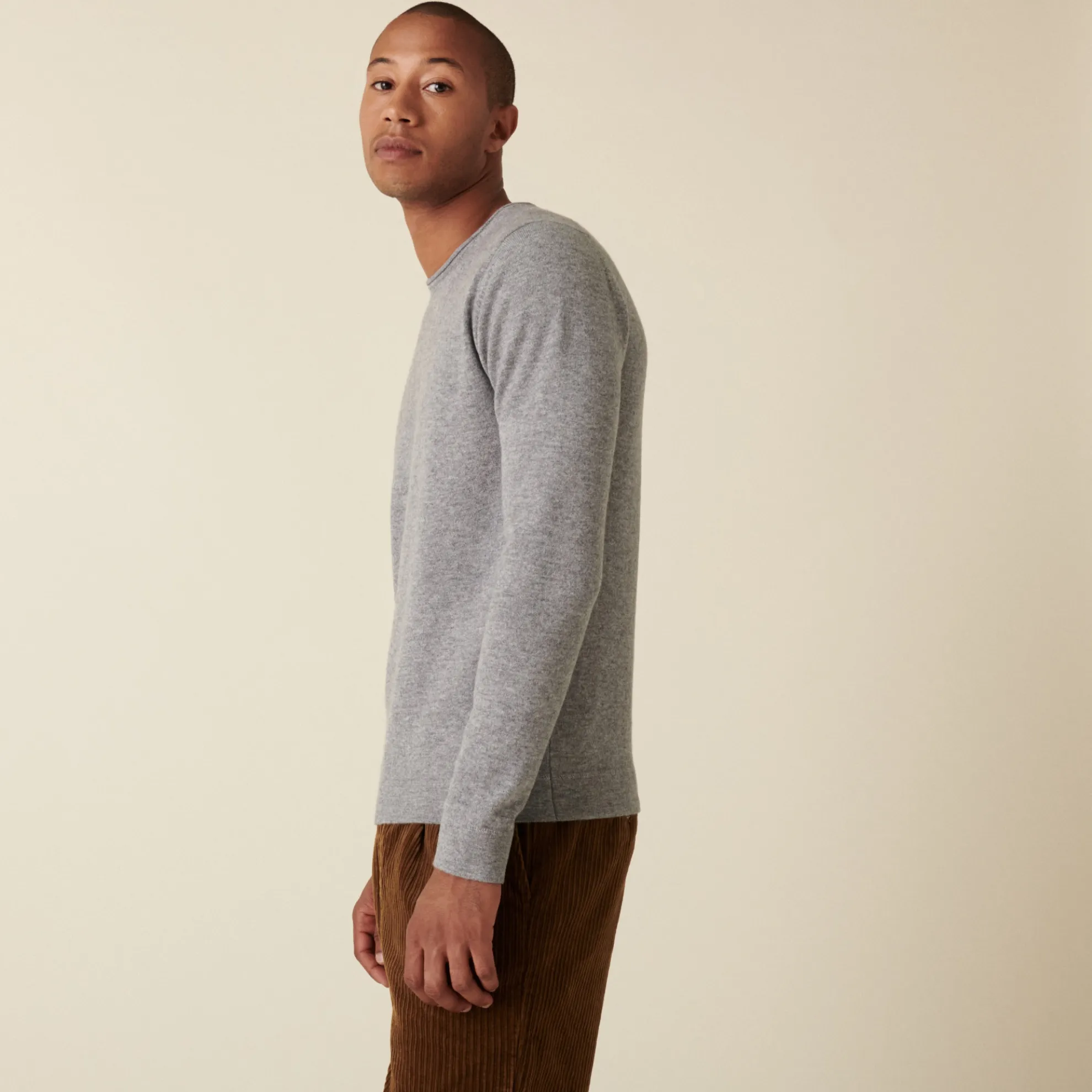 Maison Montagut Pull Col Rond En Cachemire Finitions Roulotees - Ernest>Homme Pulls