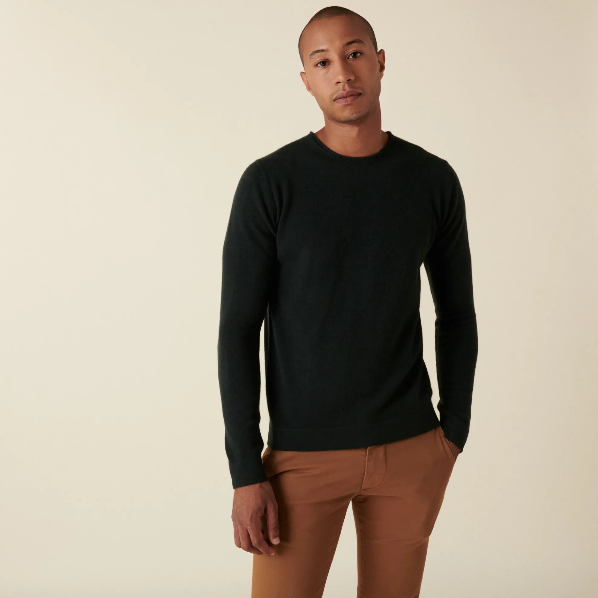 Maison Montagut Pull Col Rond En Cachemire Finitions Roulotees - Ernest>Homme Pulls