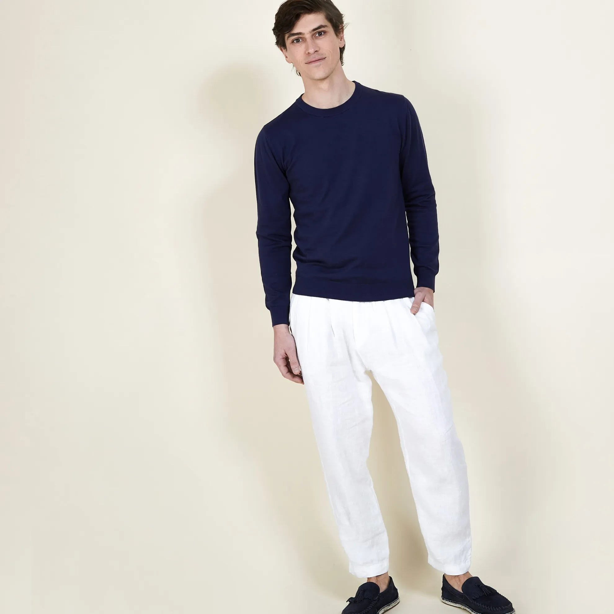 Maison Montagut Pull Col Rond En Coton - Balboa>Homme Pulls
