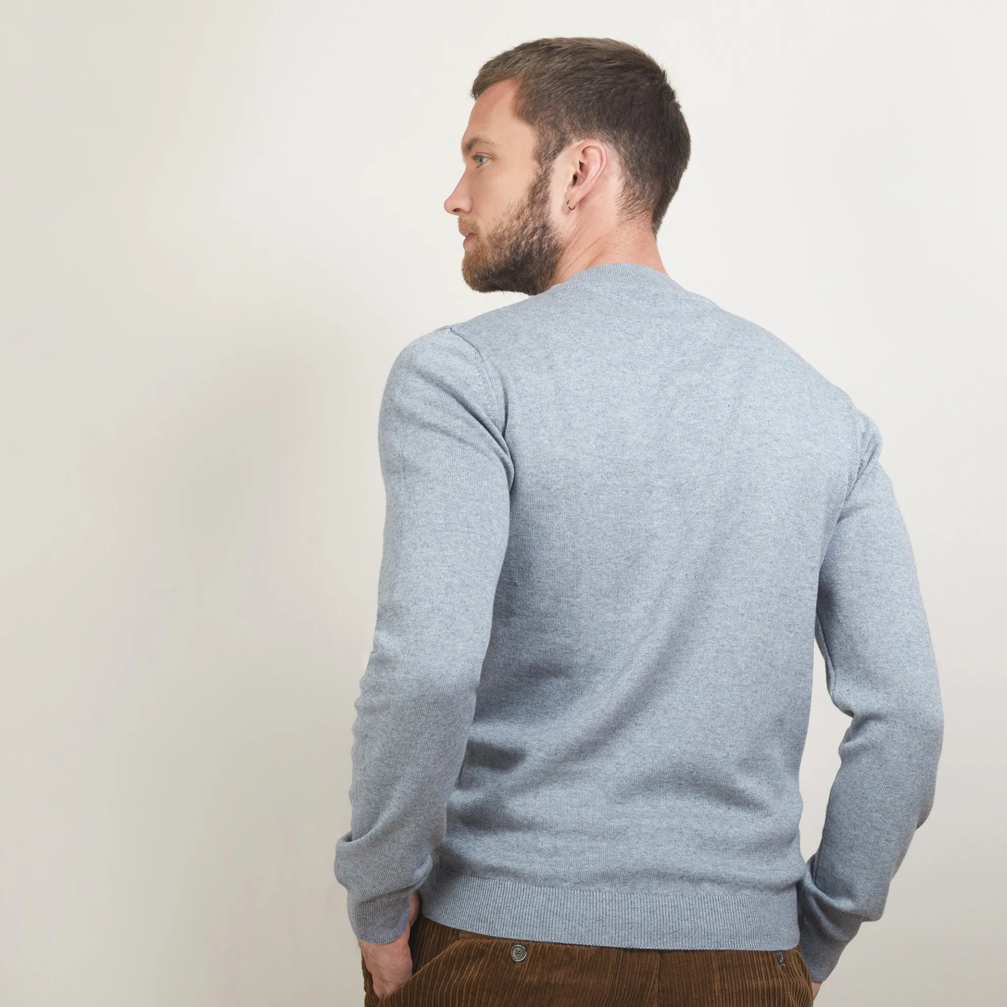 Maison Montagut Pull Col Rond En Coton Cachemire - Burton>Homme Pulls