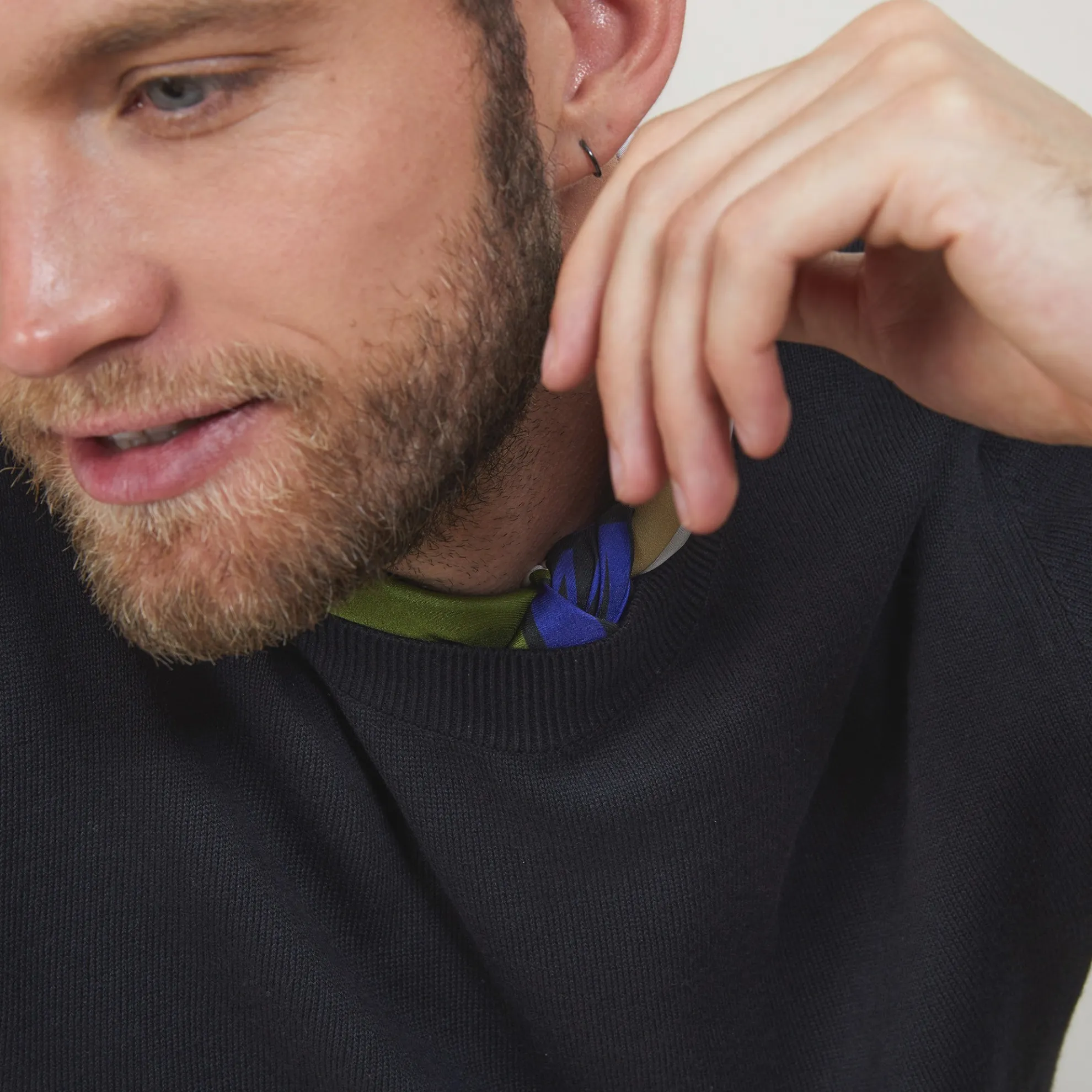 Maison Montagut Pull Col Rond En Coton Cachemire - Burton>Homme Pulls