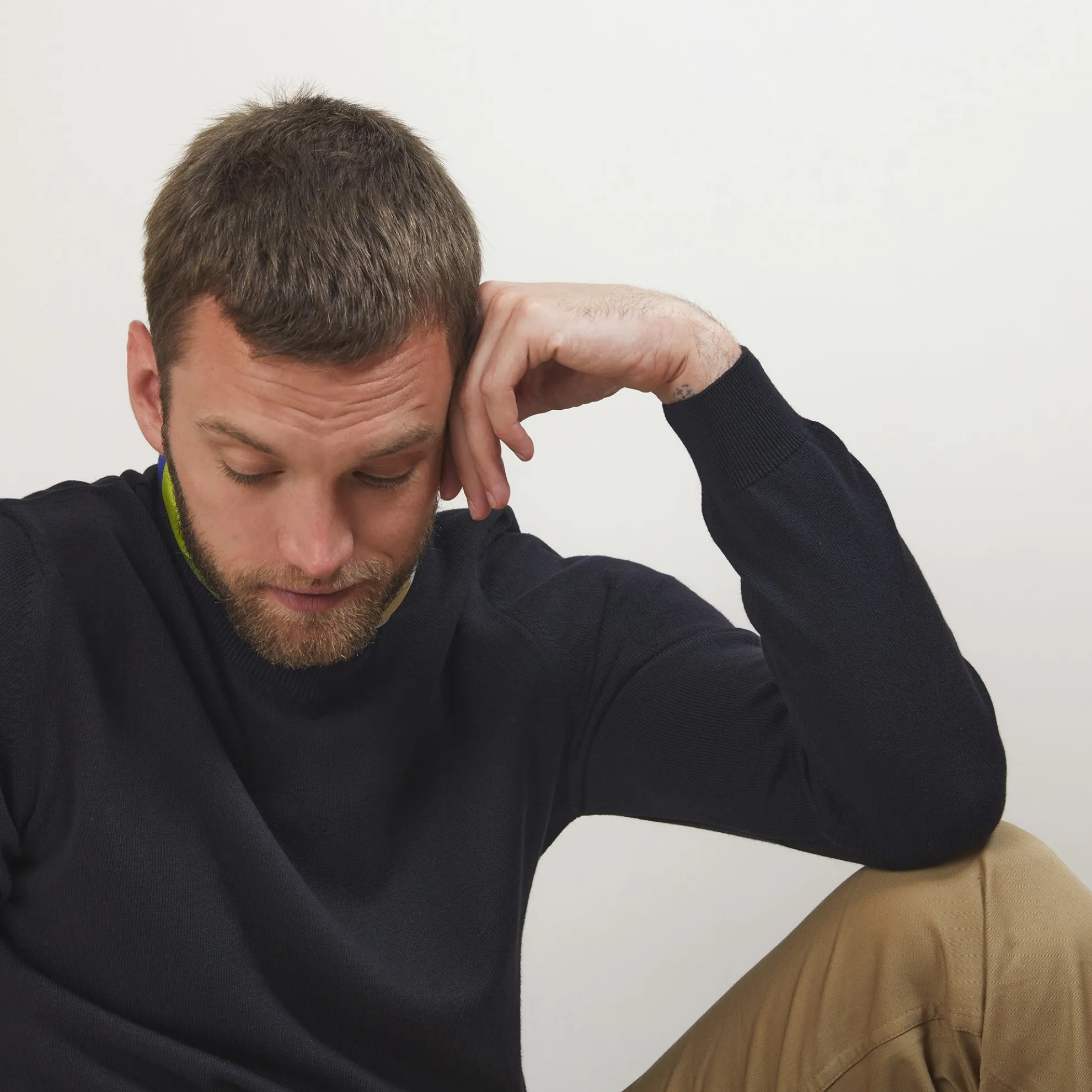 Maison Montagut Pull Col Rond En Coton Cachemire - Burton>Homme Pulls