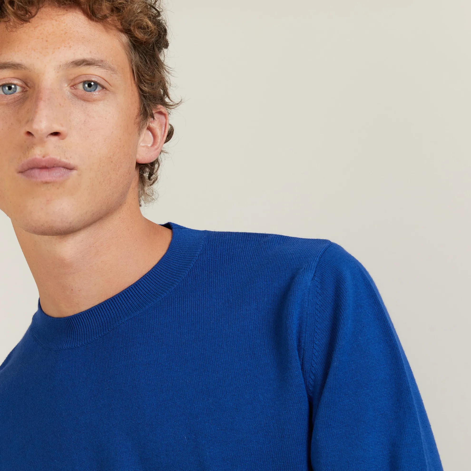 Maison Montagut Pull Col Rond En Coton Cachemire - Burton>Homme Pulls