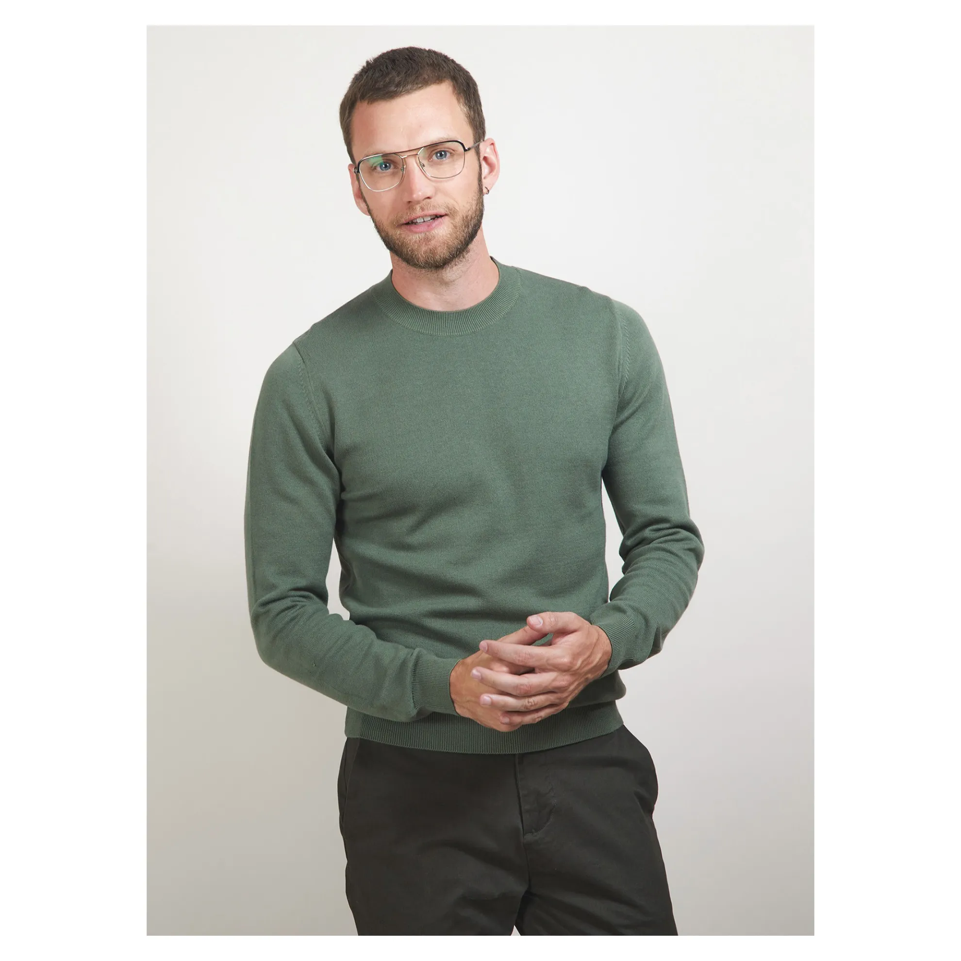 Maison Montagut Pull Col Rond En Coton Cachemire - Burton>Homme Pulls
