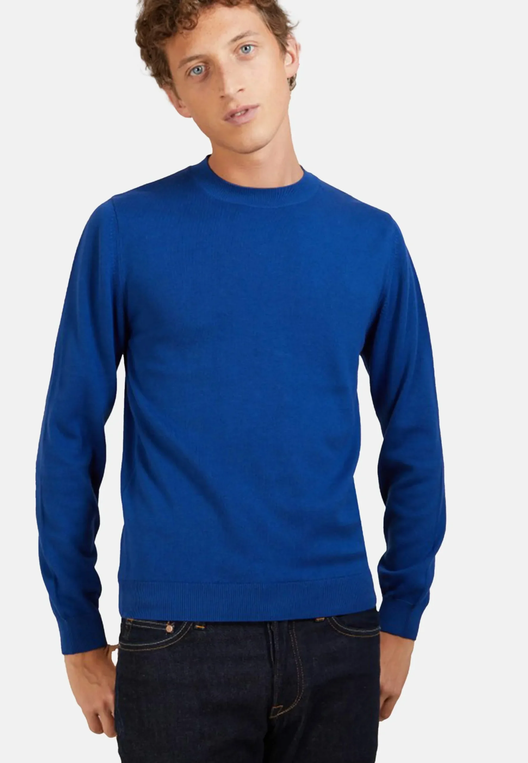 Maison Montagut Pull Col Rond En Coton Cachemire - Burton>Homme Pulls