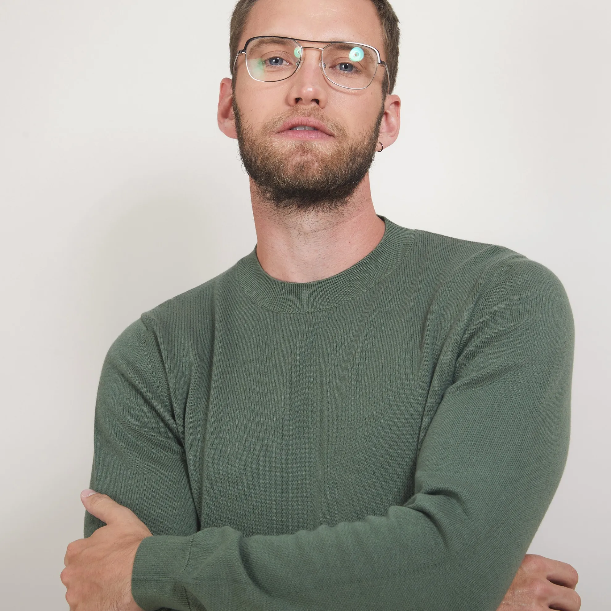 Maison Montagut Pull Col Rond En Coton Cachemire - Burton>Homme Pulls