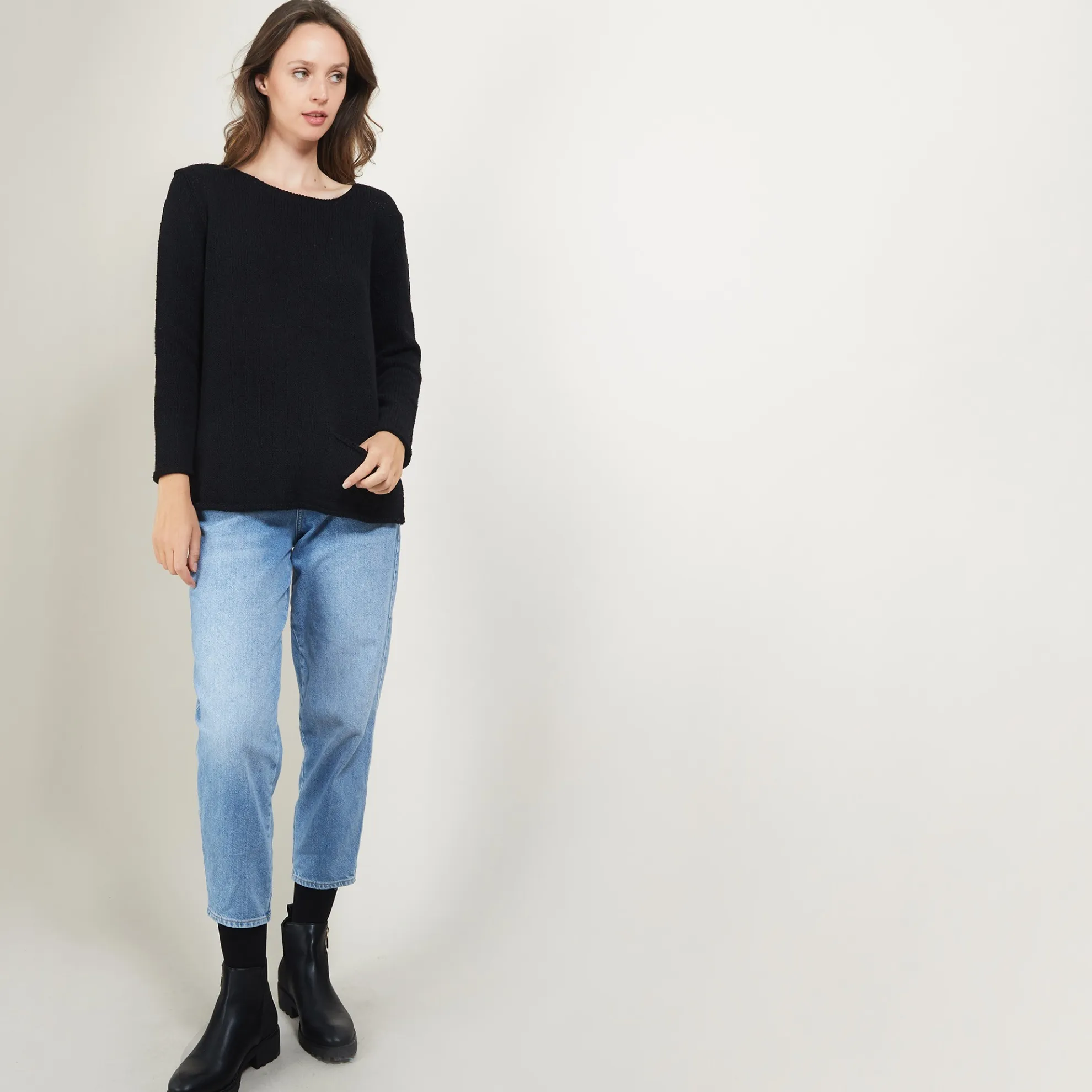 Maison Montagut Pull Col Rond En Laine Et Soie - Bajira>Femme Pulls