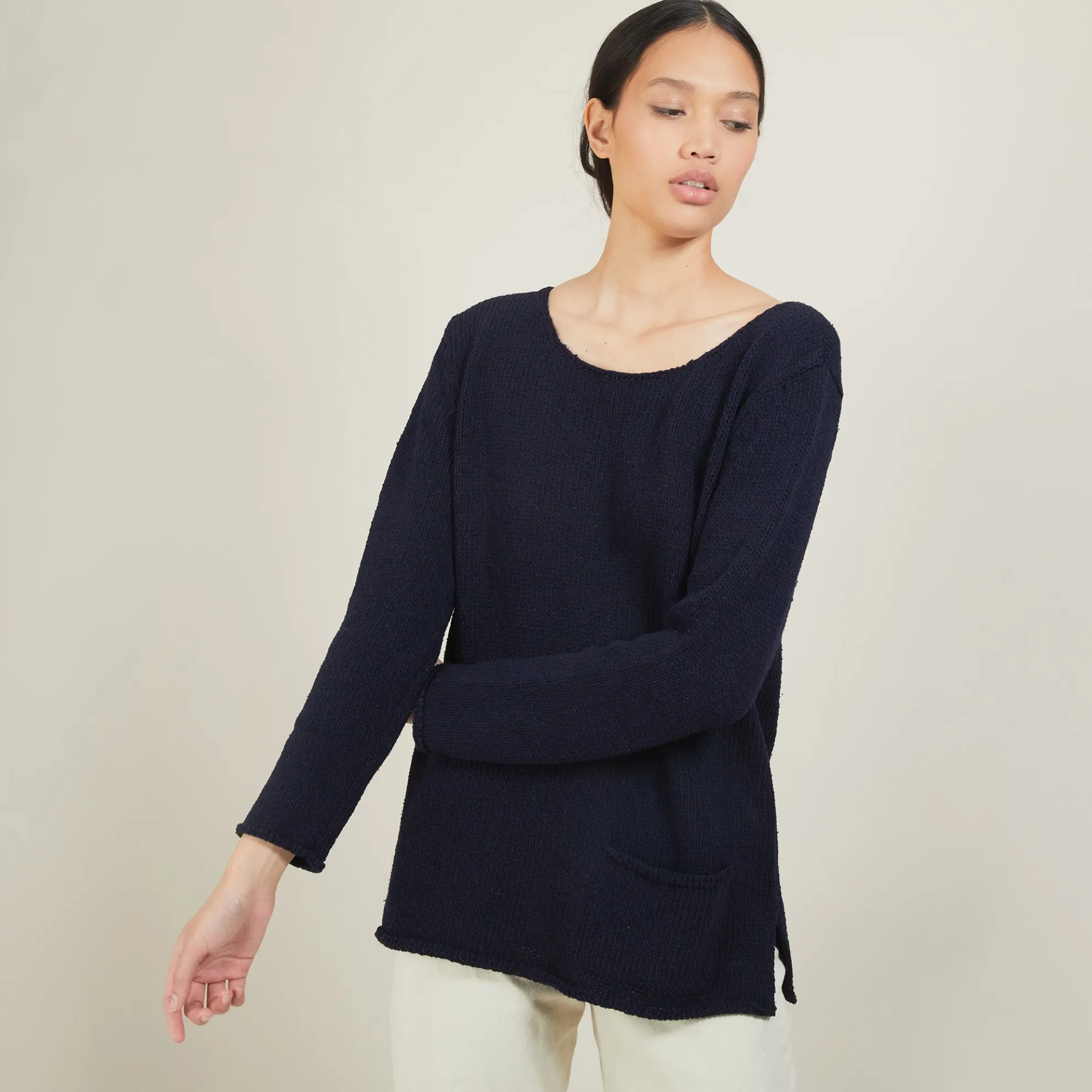 Maison Montagut Pull Col Rond En Laine Et Soie - Bajira>Femme Pulls