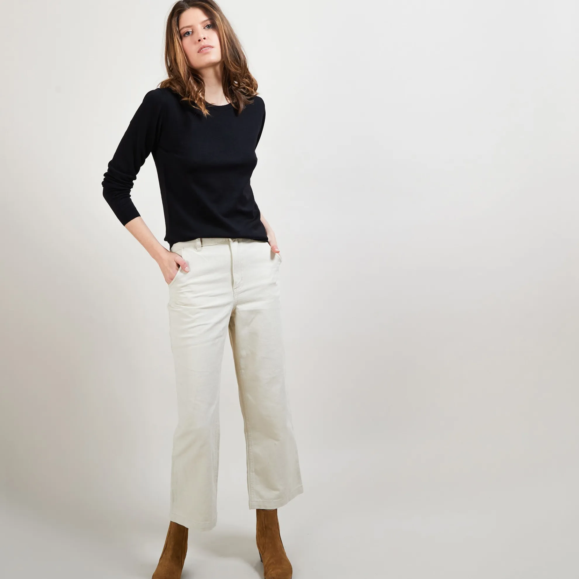 Maison Montagut Pull Col Rond En Laine Merinos - Balneo>Femme Pulls