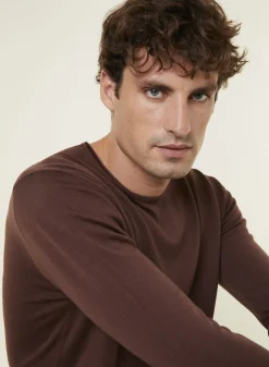 Maison Montagut Pull Col Rond En Laine Merinos Finitions Roulotees - Rythme><noscript><img width=