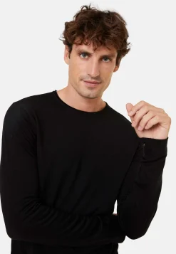 Maison Montagut Pull Col Rond En Laine Merinos Finitions Roulotees - Rythme><noscript><img width=