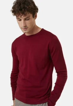 Maison Montagut Pull Col Rond En Laine Merinos Finitions Roulotees - Rythme><noscript><img width=