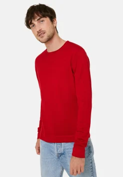 Maison Montagut Pull Col Rond En Laine Merinos Finitions Roulotees - Rythme><noscript><img width=