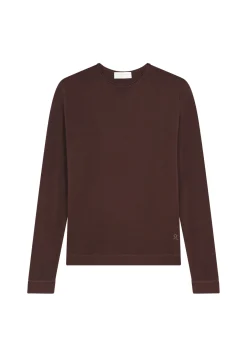 Maison Montagut Pull Col Rond En Laine Merinos Finitions Roulotees - Rythme><noscript><img width=