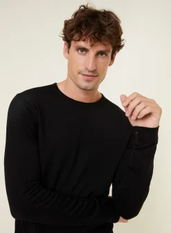 Maison Montagut Pull Col Rond En Laine Merinos Finitions Roulotees - Rythme><noscript><img width=