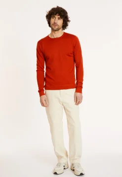 Maison Montagut Pull Col Rond En Laine Merinos Finitions Roulotees - Rythme><noscript><img width=