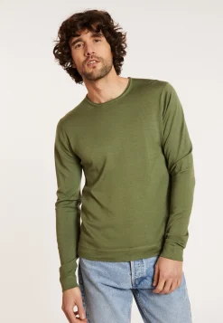 Maison Montagut Pull Col Rond En Laine Merinos Finitions Roulotees - Rythme><noscript><img width=