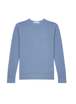 Maison Montagut Pull Col Rond En Laine Merinos Finitions Roulotees - Rythme><noscript><img width=