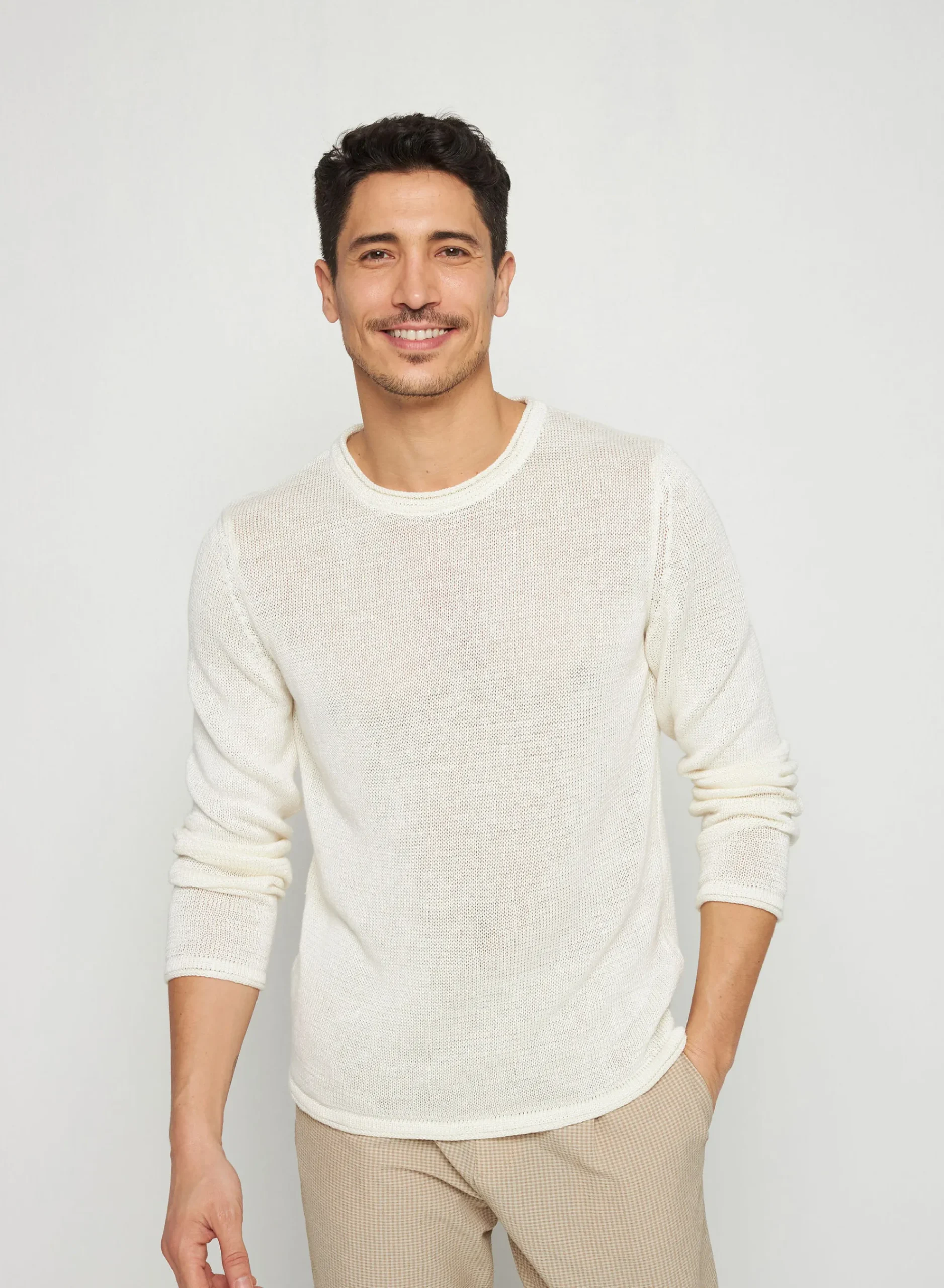Maison Montagut Pull Col Rond En Lin - Rudy>Homme Pulls