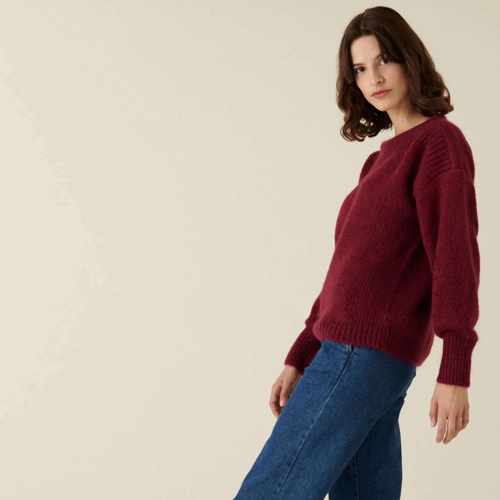 Maison Montagut Pull Col Rond En Mohair En Point Jersey - Amandine>Femme Pulls