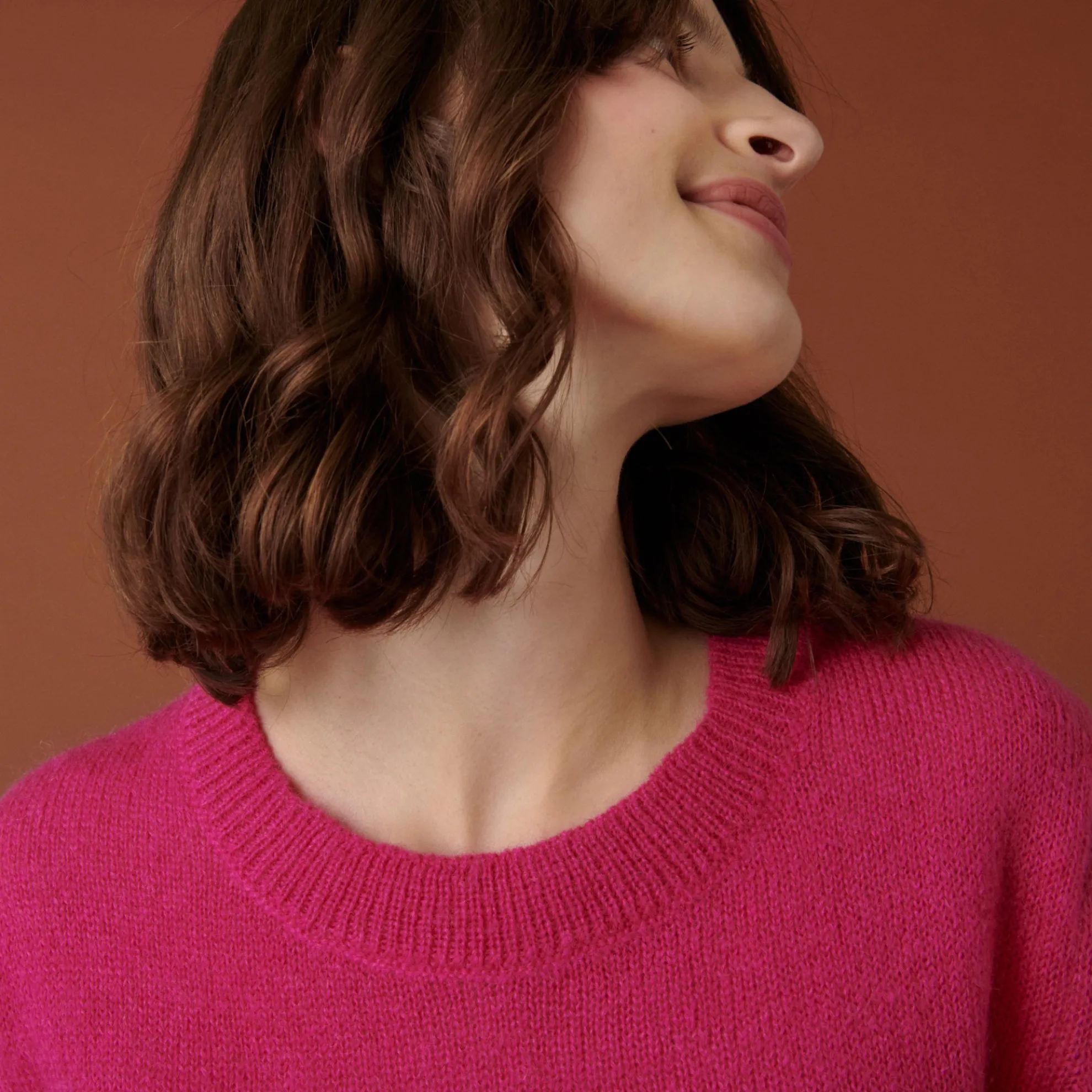 Maison Montagut Pull Col Rond En Mohair Finitions Roulotees - Alexia>Femme Pulls
