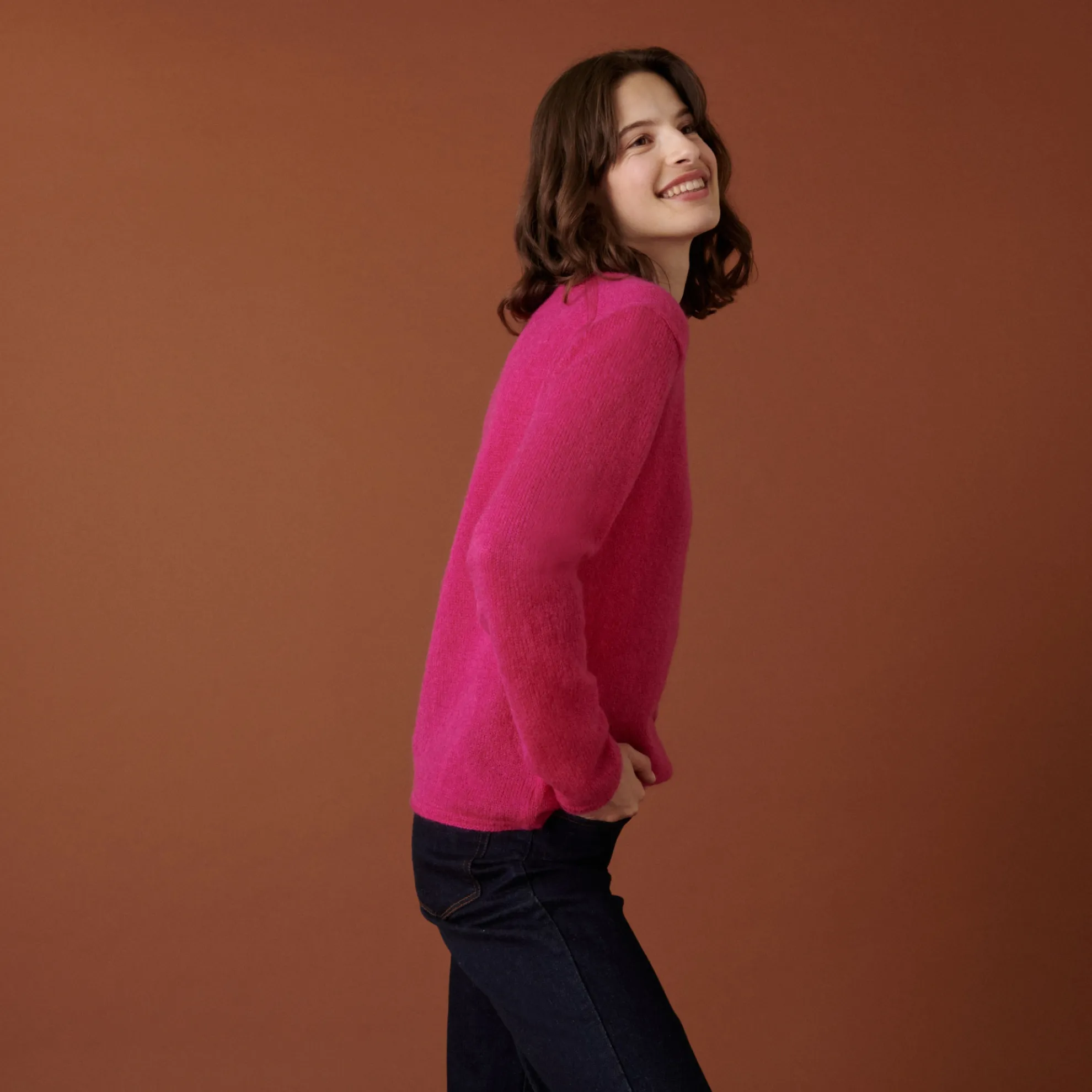 Maison Montagut Pull Col Rond En Mohair Finitions Roulotees - Alexia>Femme Pulls