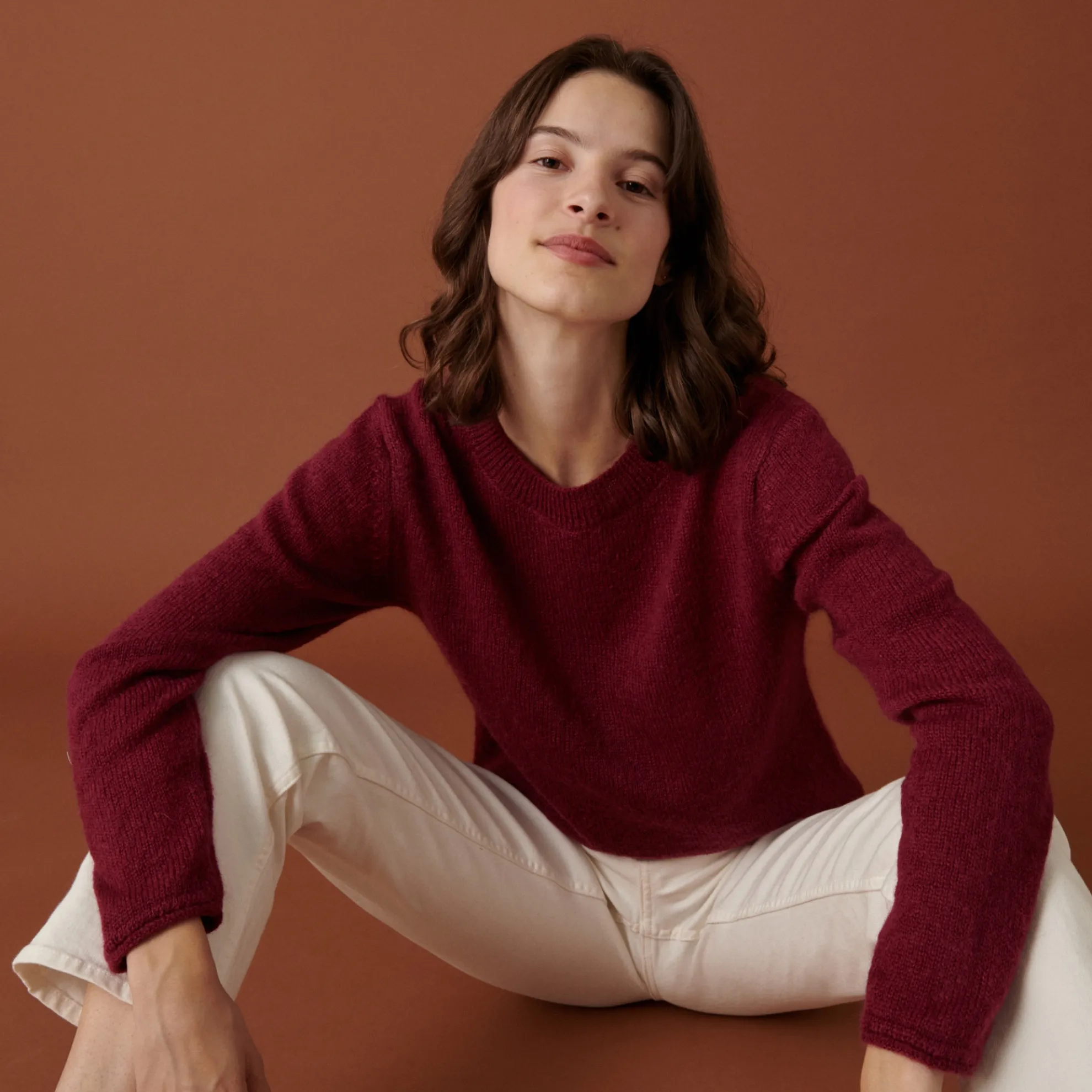 Maison Montagut Pull Col Rond En Mohair Finitions Roulotees - Alexia>Femme Pulls
