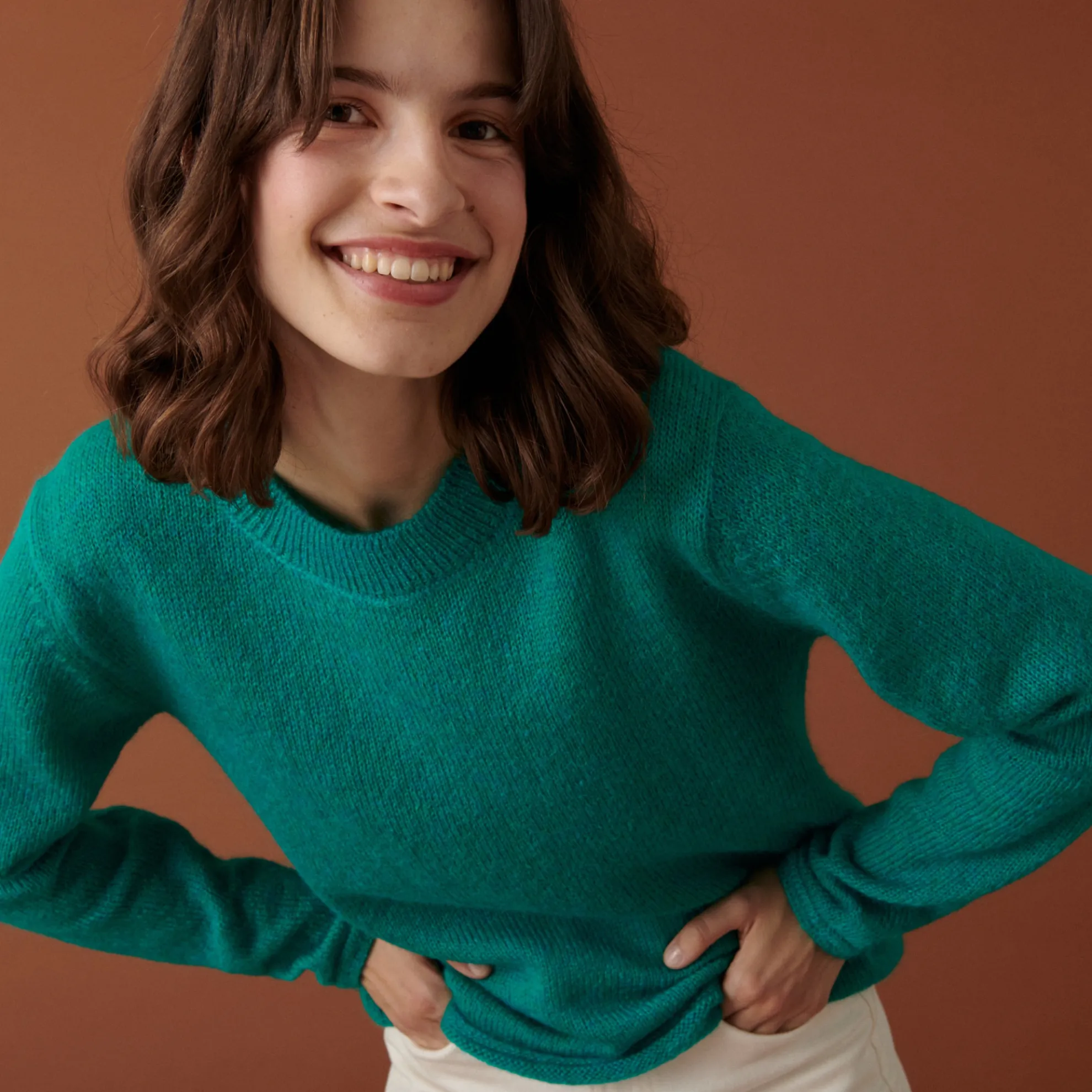 Maison Montagut Pull Col Rond En Mohair Finitions Roulotees - Alexia>Femme Pulls