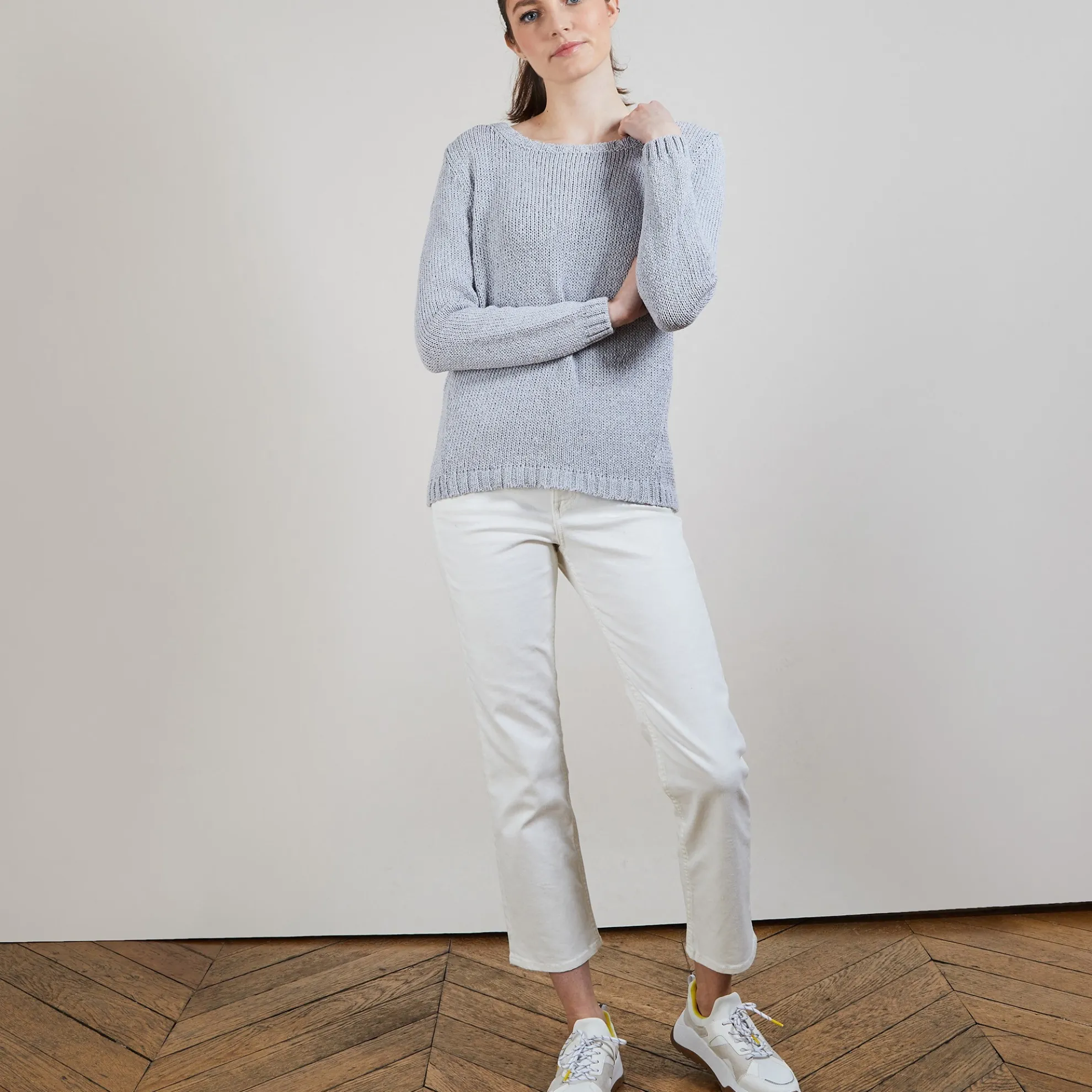 Maison Montagut Pull Col Rond En Soie Coton Et Laine - Benji>Femme Pulls