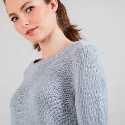 Maison Montagut Pull Col Rond En Soie Coton Et Laine - Benji><noscript><img width=