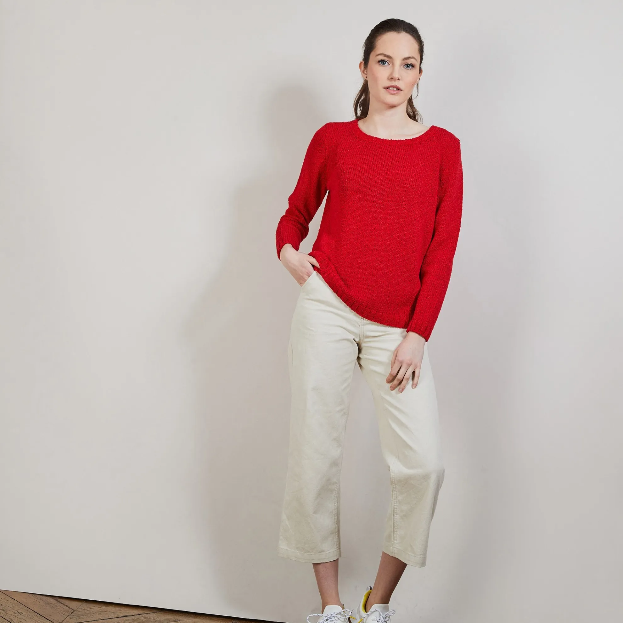Maison Montagut Pull Col Rond En Soie Coton Et Laine - Benji>Femme Pulls