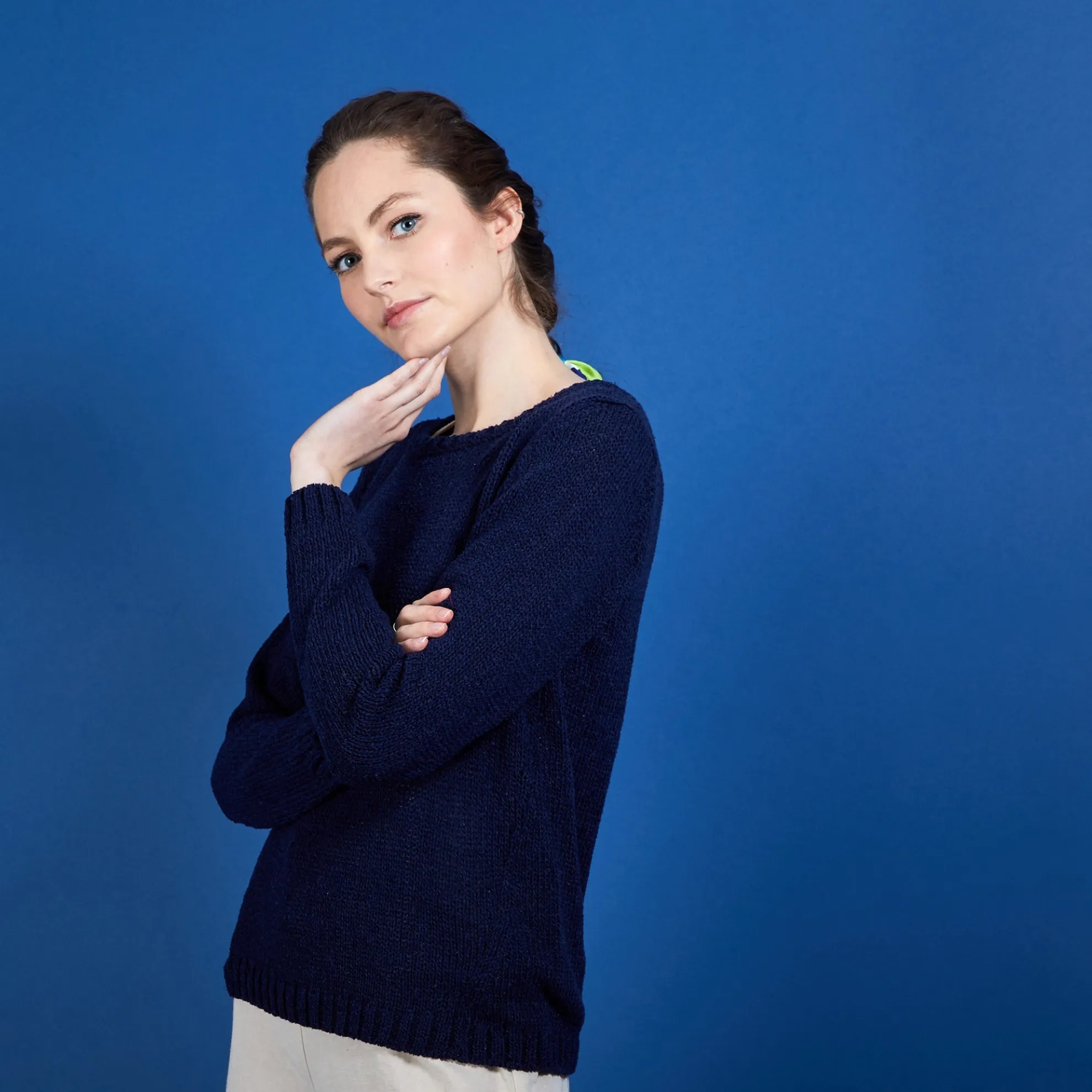 Maison Montagut Pull Col Rond En Soie Coton Et Laine - Benji>Femme Pulls